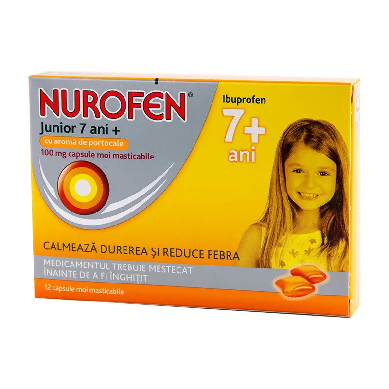 Nurofen Junior 7+ 100mg ,12 capsule masticabile