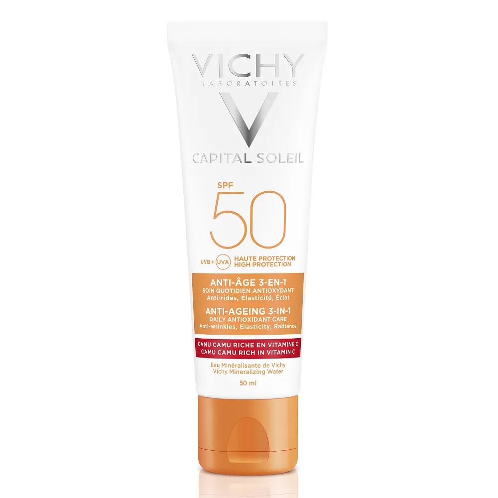 Crema antioxidanta anti-rid 3 in 1 cu SPF 50 Capital Soleil, 50 ml, Vichy