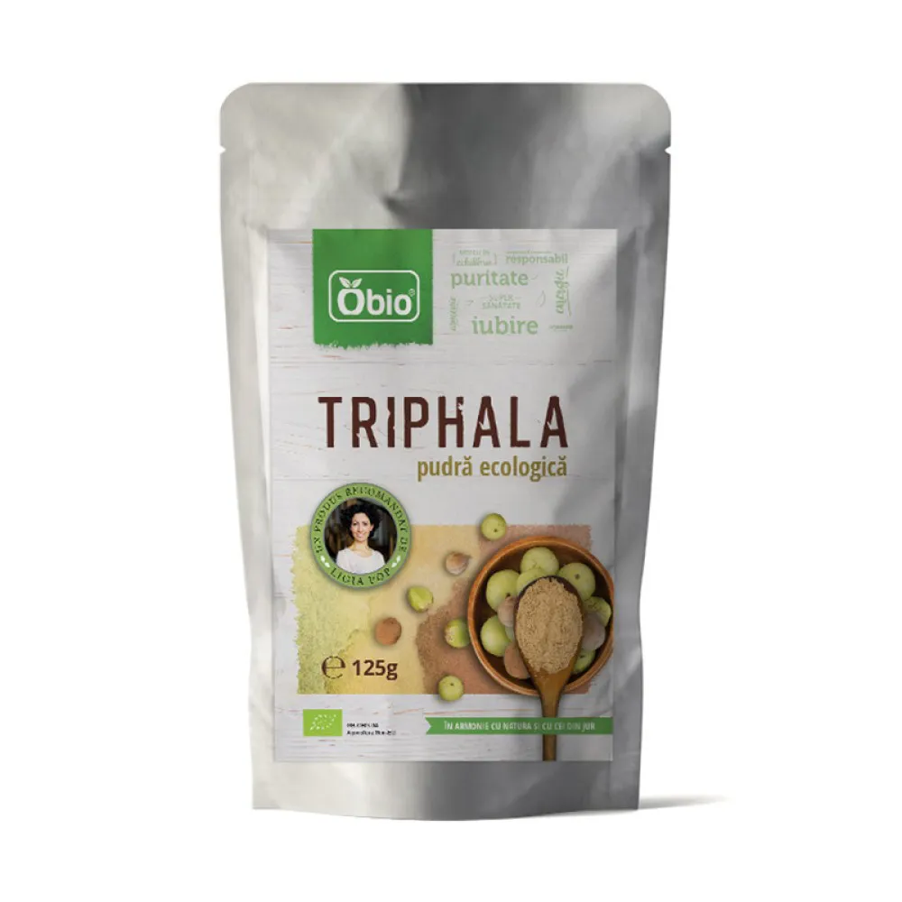 Triphala pulbere raw bio (125 grame)