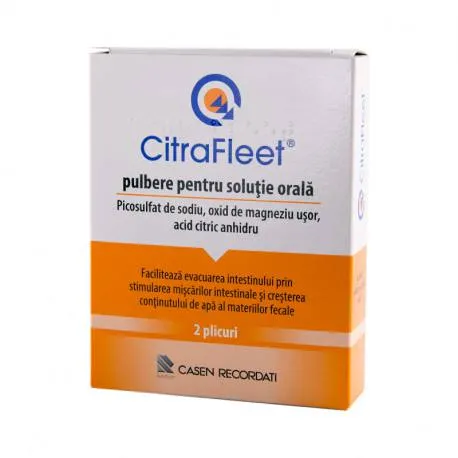 Citrafleet x 2 plicuri unidoza pulb. pt. sol. orala