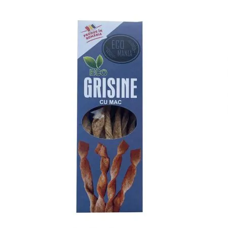 Grisine bio cu mac, 125 g, Ecomania