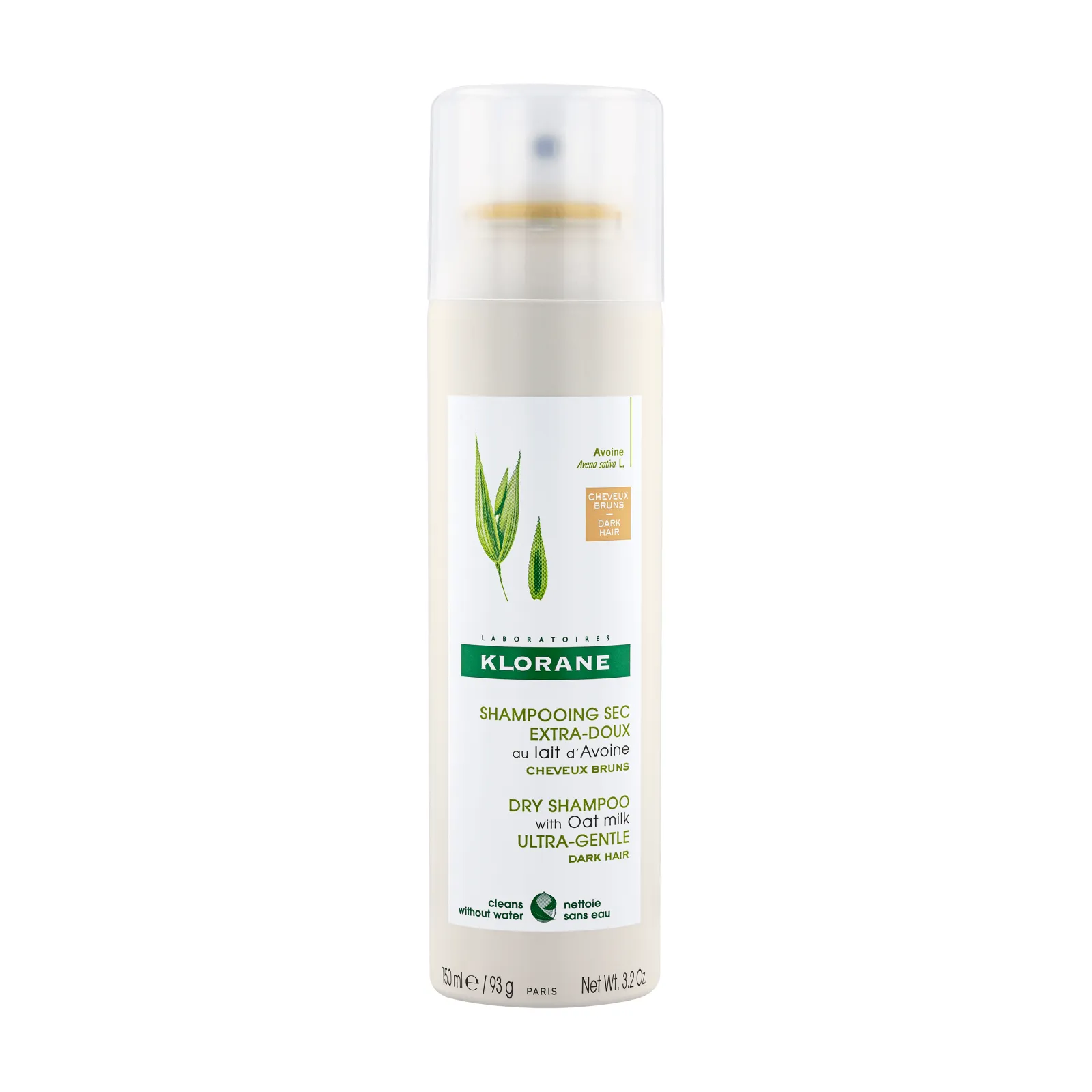 Sampon uscat nuntator cu lapte de ovaz, 150 ml, Klorane
