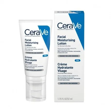 Cerave Crema hidratanta de fata, ten normal-uscat, 52 ml