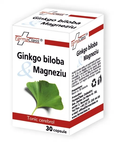 FarmaClass Ginkgo Biloba si Magneziu x 30 capsule