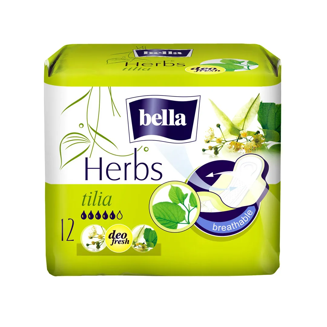 Absorbante Bella Herbs Floare de tei, 12 bucati