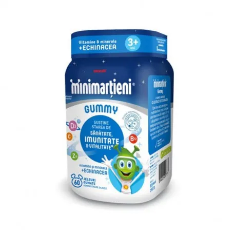 Minimarțieni jeleuri cu Echinacea Gummy, 60 jeleuri, Walmark