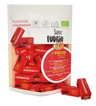 Caramele cu aroma de capsuni eco, 150g, Super Fudgio