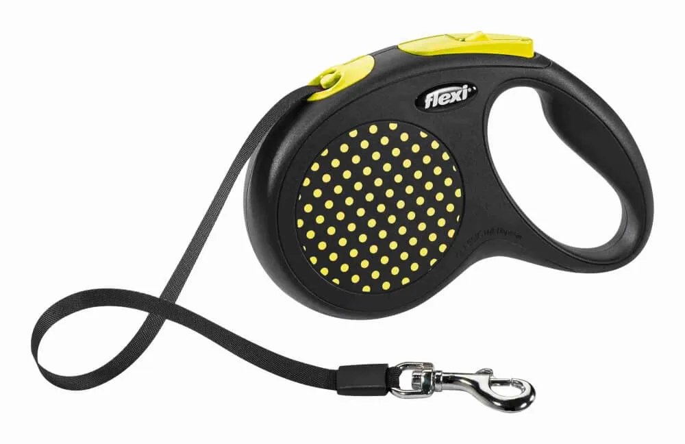 Lesa retractabila - Flexi Design - cu banda - S (15 kg) - Galben
