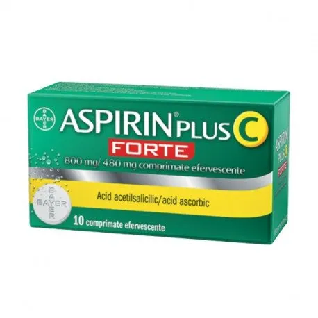 ASPIRIN PLUS C FORTE 800 mg/480 mg, 10 comprimate efervescente