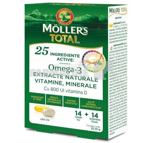 Moller's Total 14 capsule moi + 14 comprimate filmate