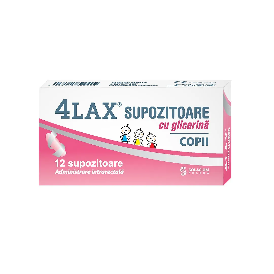 Supozitoare cu glicerina pentru copii 4Lax, 12 bucati, Solacium Pharma