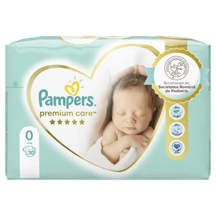 PAMPERS PREMIUM CARE NEWBABY SUB 2.5KG SCUTECE 30 BUCATI MARIMEA 0