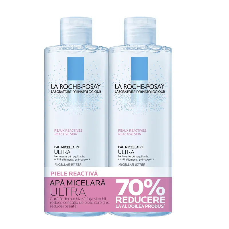 LA ROCHE POSAY Apa micelara Reactive x 400ml 1+1 - 70% reducere