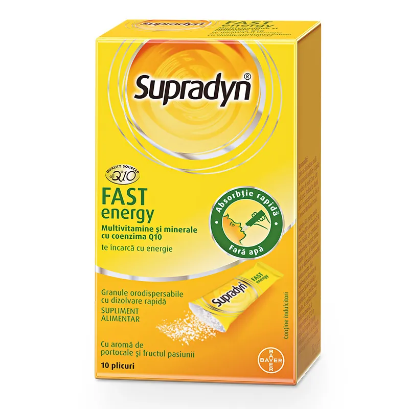 Supradyn Fast Energy Coenzima Q10 x 10 plicuri orodispersabile