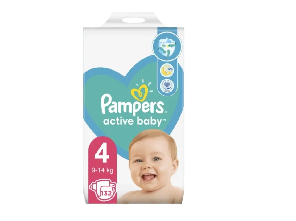 PAMPERS ACTIVE BABY 9-14KG SCUTECE 132 BUCATI MARIMEA 4