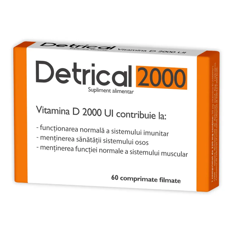 Zdrovit Detrical D3 2000UI x 60 de comprimate filmate
