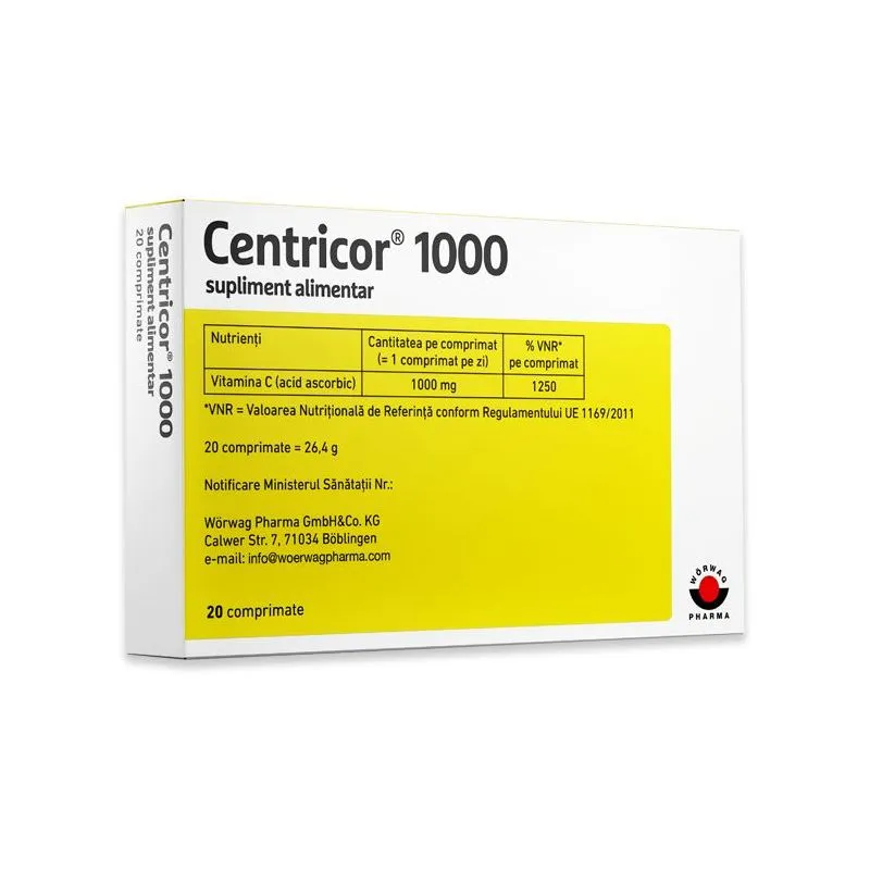 CENTRICOR 1000MG 20 CPR