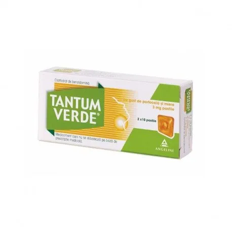 Tantum verde cu gust de portocala si miere 3 mg, 20 pastile