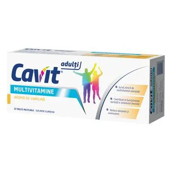 Cavit multivitamine cu vanilie, 20 tablete, Biofarm