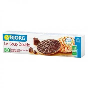 Biscuiti integrali cu glazura de ciocolata neagra, 200g, Bjorg