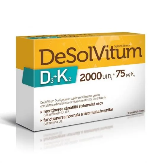 Aflofarm Desolvitum D3+K2 x 30 comprimate filmate