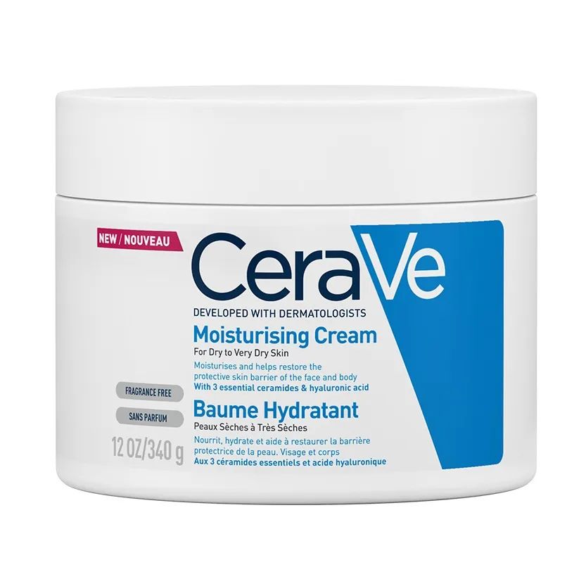CeraVe Crema hidratanta de fata si corp pentru piele uscata si foarte uscata, 340 g