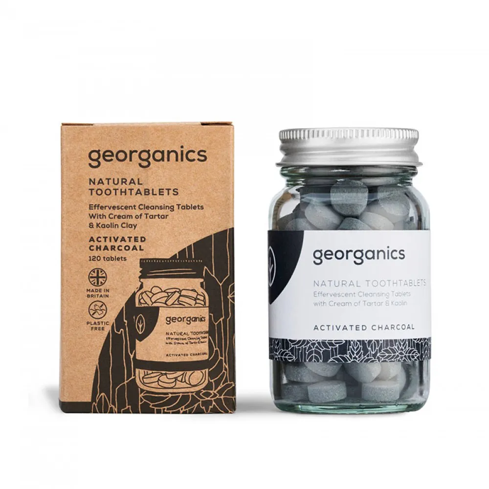 Pasta de dinti tablete Charcoal (120 buc), Georganics