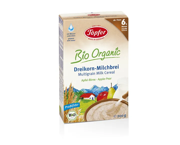 TOPFER BioOrg 6 luni multicereale + mere + pere x 200 g (Töpfer)