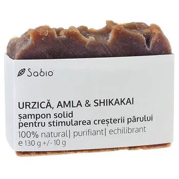 Sampon solid pentru stimularea cresterii parului, 130g, Sabio