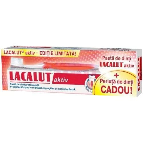 LACALUT AKTIV PASTA DE DINTI 75 ML+PERIUTA CADOU