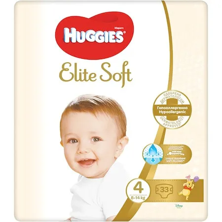 HUGGIES ELITE SOFT MARIMEA 4 8-14KG X 33 BUCATI