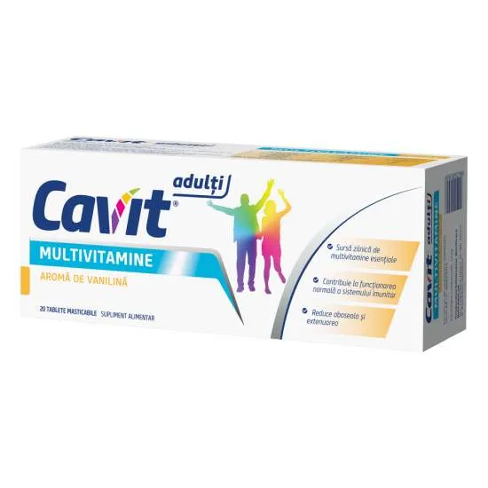 CAVIT ADULTI MULTIVITAMINE AROMA VANILINA 20 TABLETE