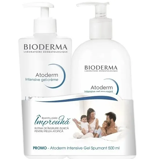 BIODERMA ATODERM INTENSIV GEL CREMA X 500 ML+ATODERM INTENSIVE GEL SPUMANT X 500 ML PROMO