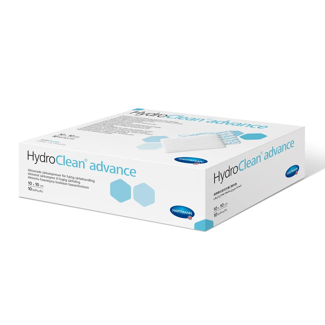 Pansament activat cu solutie Ringer, HydroClean Advance, 10 x 10 cm, 1 cutie/10 bucati, Hartmann