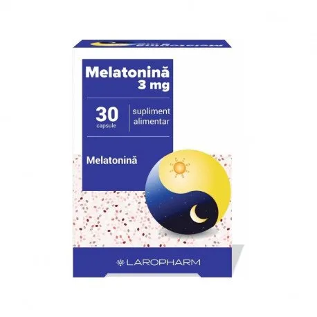 Melatonina 3mg pentru tulburarile de somn, 30 capsule