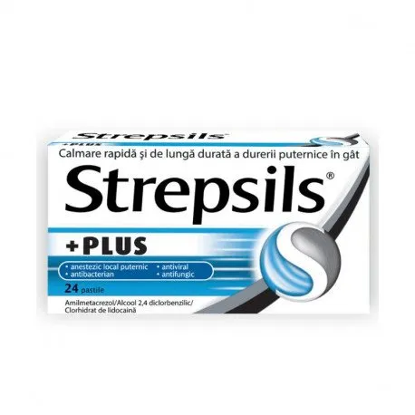 Reckitt Strepsils Plus, 24 pastile