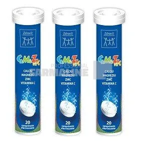 Zdrovit CaMgZn + Vitamina C 20 comprimate efervescente