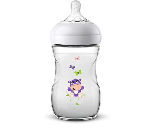 Biberon "Natural"   260ml Cu Hipopotam