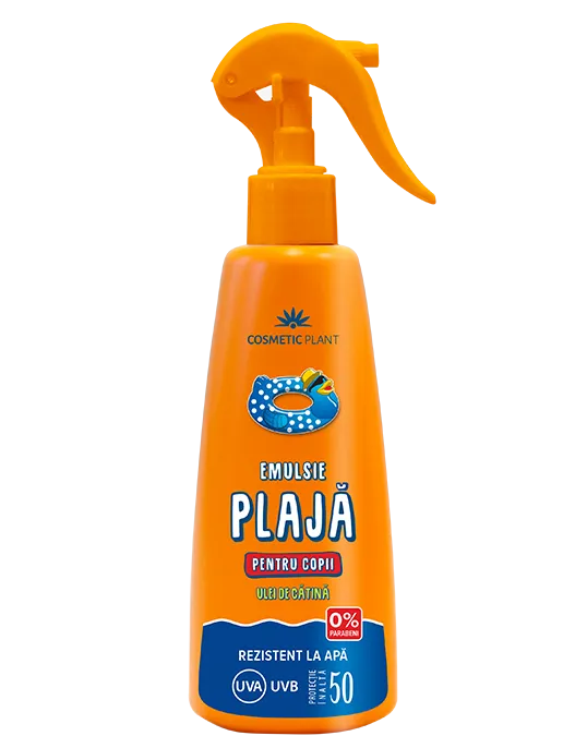 Emulsie pentru plaja spray pentru copii SFP50 cu ulei de catina, 200 ml, Cosmetic Plant