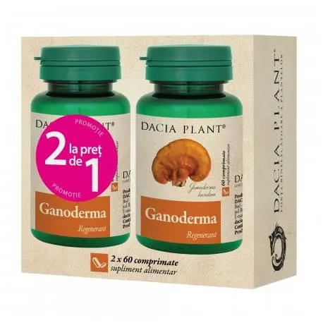 Dacia Plant Ganoderma 60g, 60cpr.+ 60cpr. Cadou