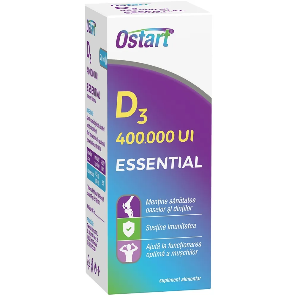 Ostart Essential D3 400.000 UI picaturi x 20ml