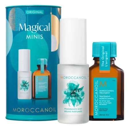 Pachet Minis Stocking Stuffer Original, Tratament original, 15 ml + Parfum pentru par si corp, 30 ml, Moroccanoil