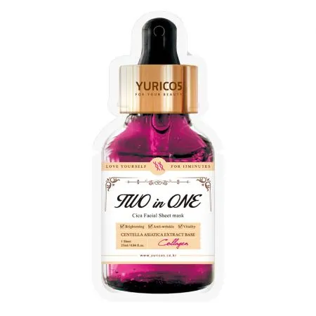 Masca faciala tip servetel 2 in 1 Cica Collagen, 25 ml, Yuricos