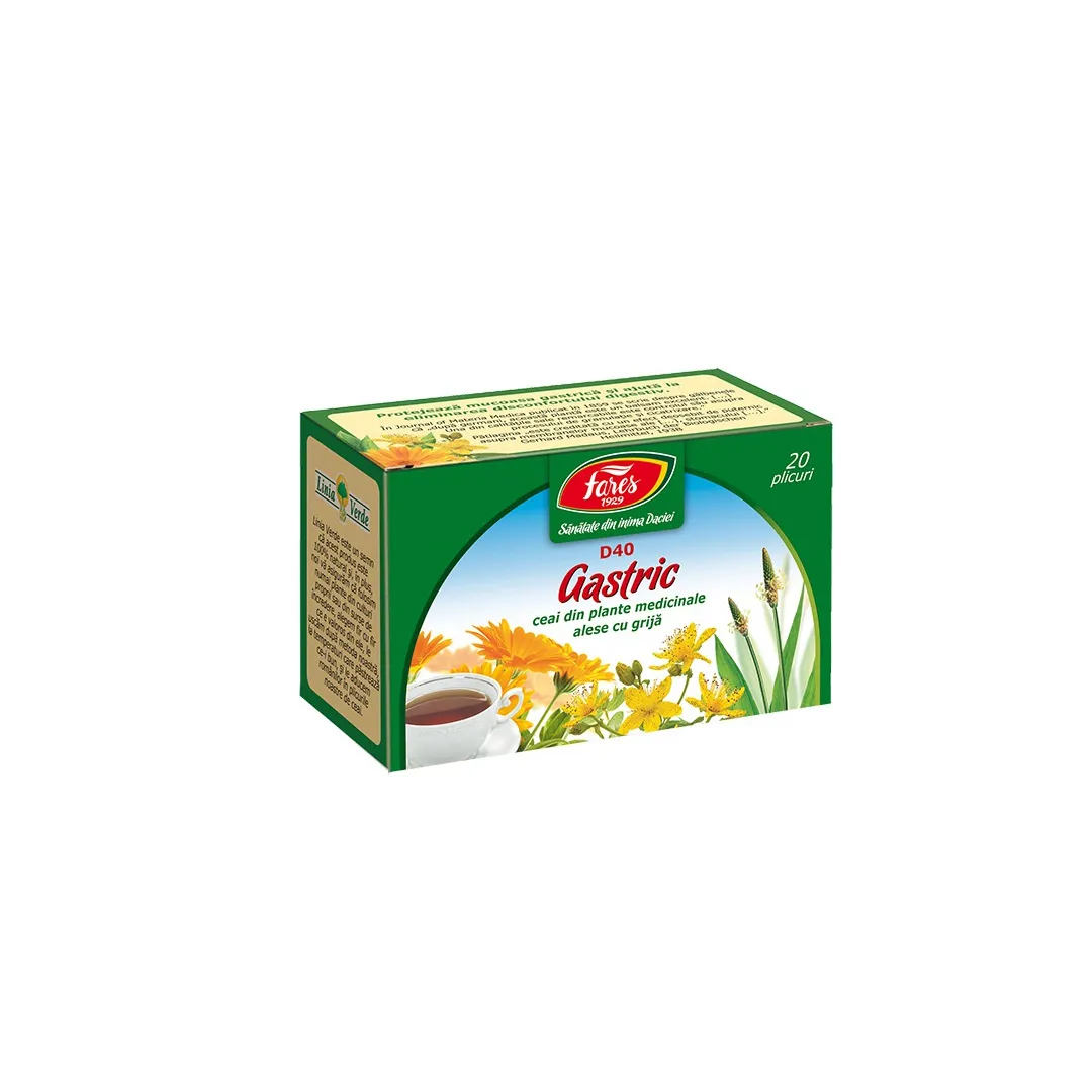 Ceai Gastric, D40, 20 plicuri, Fares