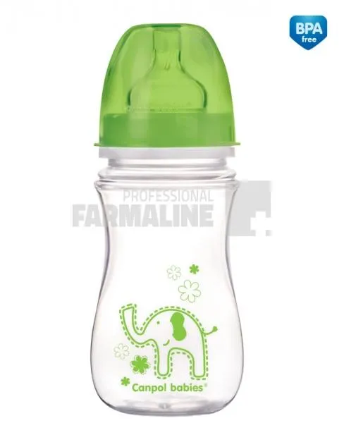 Canpol 35/206 Biberon anti-colici gat larg 3-6+ luni 240 ml