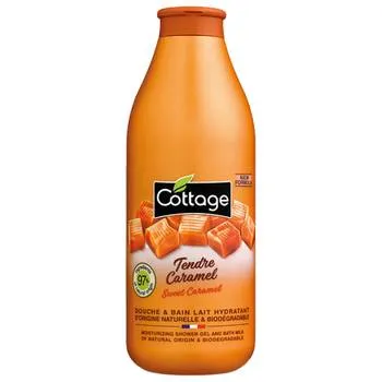 Gel de dus si lapte de baie cu lapte si caramel, 750ml, Cottage