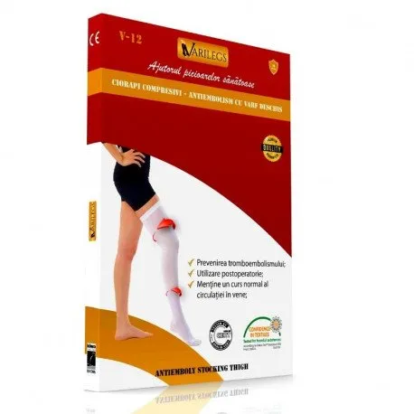 V-12 Ciorapi Compresivi Antiembolism, AG, Fara varf, S