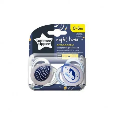 Tommee Tippee Suzeta ortodontica de noapte, Calut de mare, 0-6luni, 2 suzete