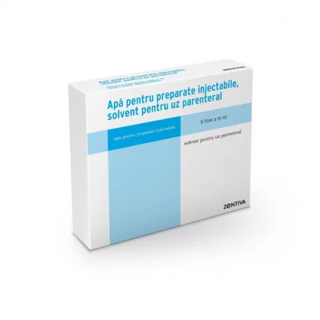 Zentiva Apa pentru preparate injectabile, solvent pentru uz parenteral, 5 fiole