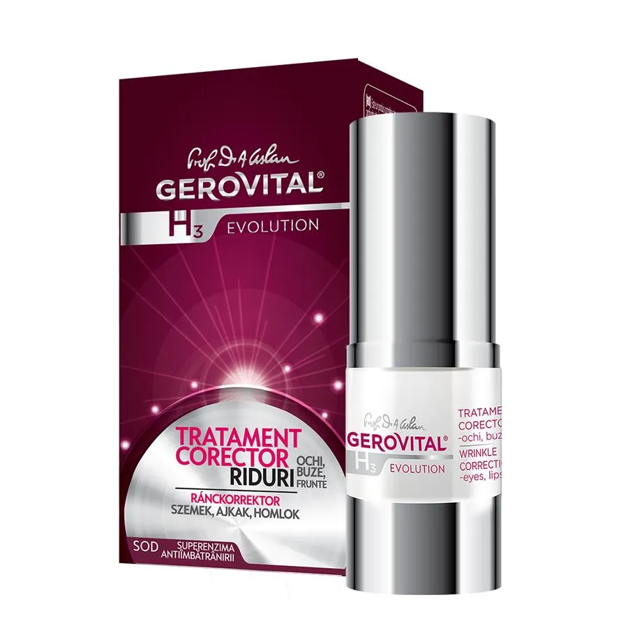 Tratament corector riduri H3 Evolution, 15 ml, Gerovital 228
